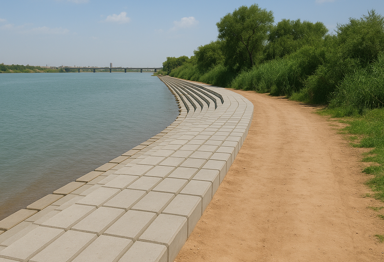 پایان عملیات تثبیت ساحل کارون در محدوده زرگان کلانشهر اهواز