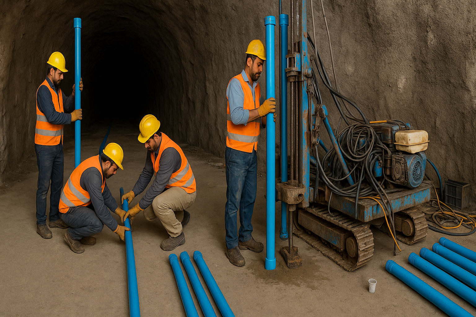 عملیات لوله گذاری پیزومتر 34 گالری سد مخزنی جره رامهرمز